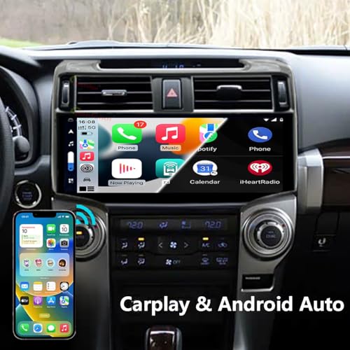 Image of 6GB+64GB,Android 14 Upgrade Car Radio for Toyota 4Runner 2010-2022,4Runner Stereo with Wireless Carplay & Android Auto, Bluetooth 5.2 QLED DSP EQ GPS 4G LTE SWC Retain OEM Stlye (Silver)