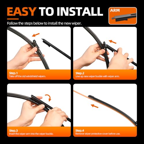 Image of Silicone Wiper Blades 26 inch + 23 inch Replacement Windshield Wiper Blades for Benz ML-Class 2012-2015 GLE-Class 2016-2017 GL-Class 2013-2016 OEM Quality Wipers for Front Windshield(Set of 2)