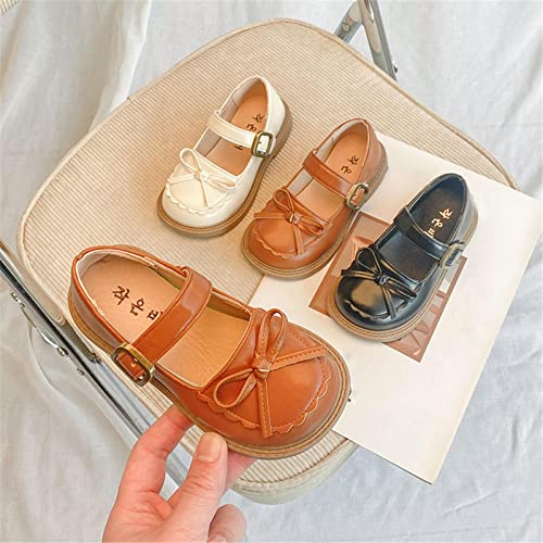 Girls Leather Bow Design Soft Round Toe Princess Dress Flat Shoes(Toddler/Little Kid/Big Kids) Newborn Summer Shoes3