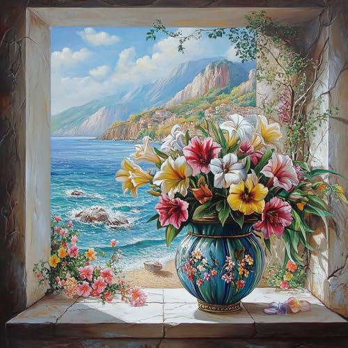 Kit de broderie perlée pour débutants : créez votre décoration murale marine