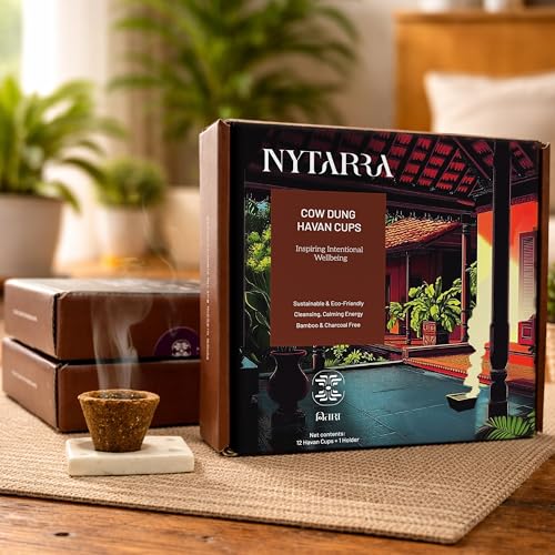 Image of Nytarra Havan Cups - 36 pcs | No Charcoal | Premium Havan Cups Made with Herbs, Jatamansi, Ashwagandha, Guggal, Loban | Best for Pooja, Havan & Daily Rituals | 3 Holders Included