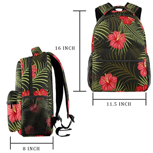 Sac à dos décontracté à imprimé tropical avec poches ergonomiques et légères
