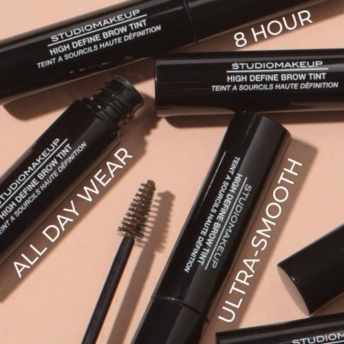 Studiomakeup High Define Brow Tint Dark – Eye Brow Tint Dark Brown Formulated To Hydrate And Cover Grey Hair - Natural Brow Tint Pigment Fills Gaps - Smudge Proof & Waterproof Eyebrow Tint Gel #TOP3