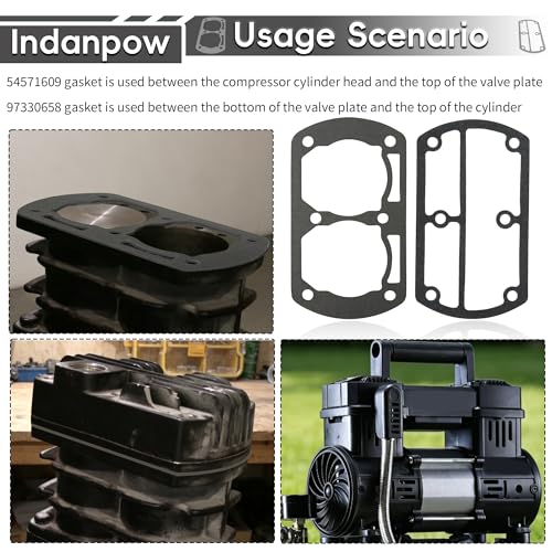 Image of 54571609 & 97330658 Head Gasket Set Compatible with SS3 & SS4 Models Air Compressor Valve Plate Pump (1 Set)
