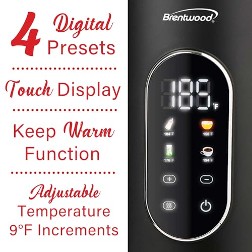 Hervidor eléctrico digital Brentwood 1.7L y 1100W negro miniatura 2