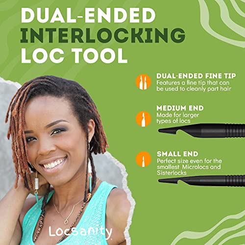 Interlocking Tool for Locs - Locsanity Dual-Ended Metal Retightening Tool for Sisterlocks, Microlocks, Dreadlocks - Professional Crochet Needle for Easy Loc Maintenance & Hair Styling - 2 Pack by Locsanity - Used condition - Image 2