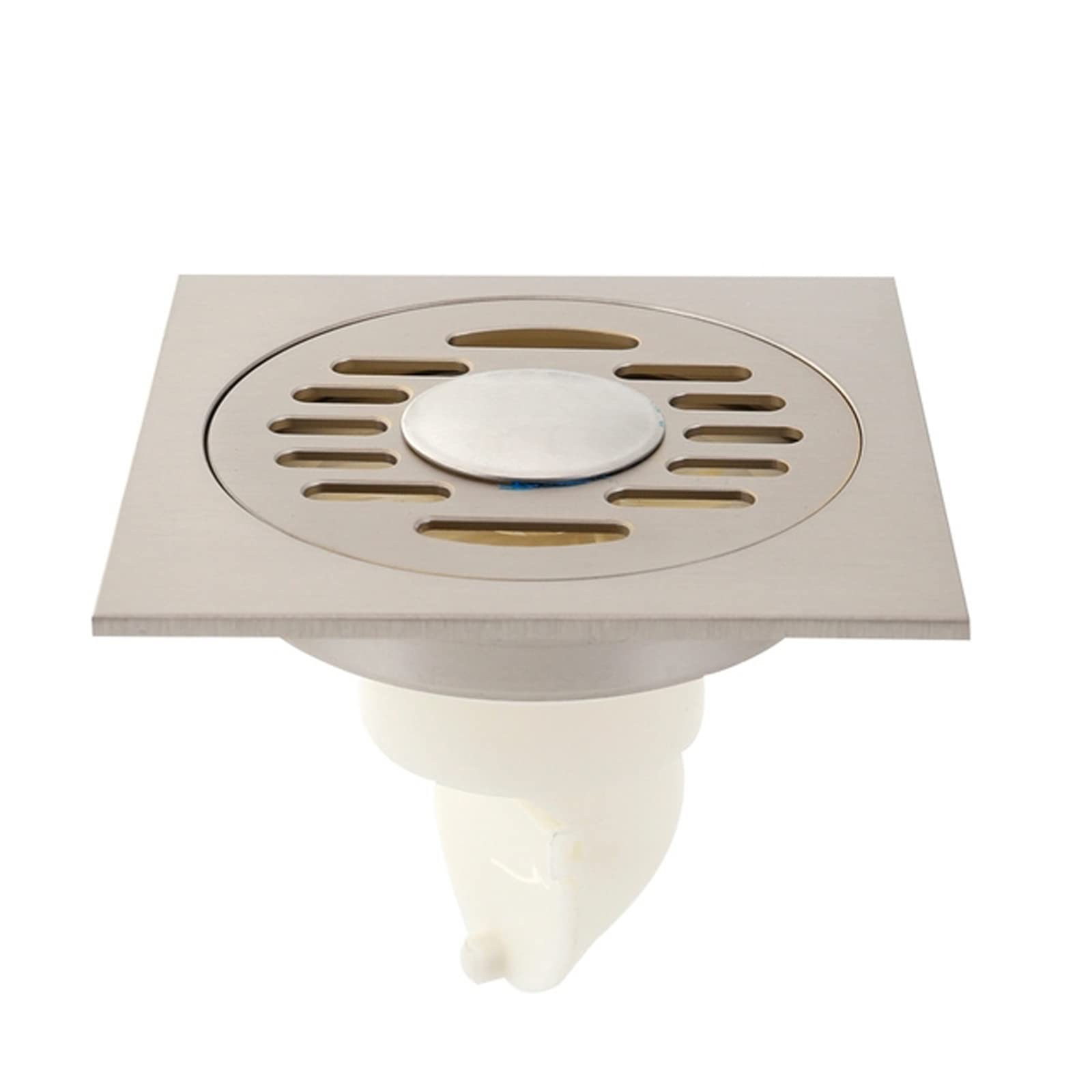 BKHsgDXJ Shower drain filter cover, Plug Brass Brushed Shower Drains Square Bath Strainer Hair Bathroom Waste Grate Drain(B)