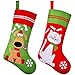 Produktbild 2 Stücke Haustier Weihnachtsstrümpfe Pet Weihnachtssocke Dekoration mit Gestickten Hund Katze Muster Kamin Hängende Strümpfe für Haustier Weihnachtsdekoration (Stil Set 1)