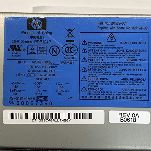 HP 185W Power Supply PSU EVO D530 RP5000 397124-001 miniatura 7