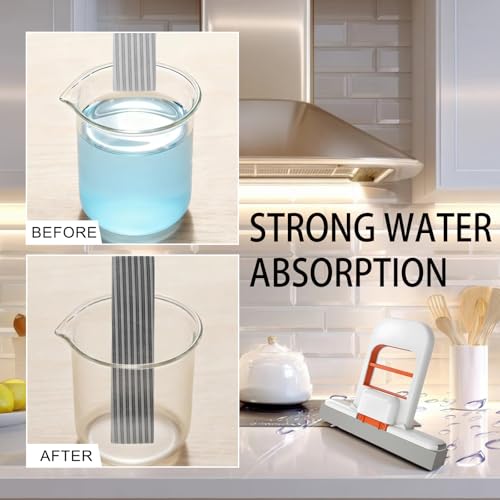 Image of 2Pcs Mini Foldable Desktop Mop,Self Squeezing Sponge Mop,Portable Versatile Mop Wet and Dry Use for Small Spaces, Bathroom, Kitchen,Desktop,Glass