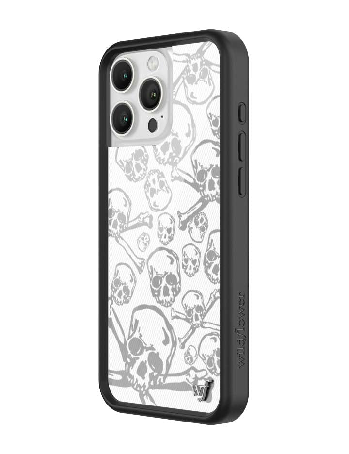Image of Wildflower Cases - Compatible with iPhone 16 Pro Max | Protective Black Bumper, 6.5ft Drop Test Certified, Women Owned Small Business | Skull Girl