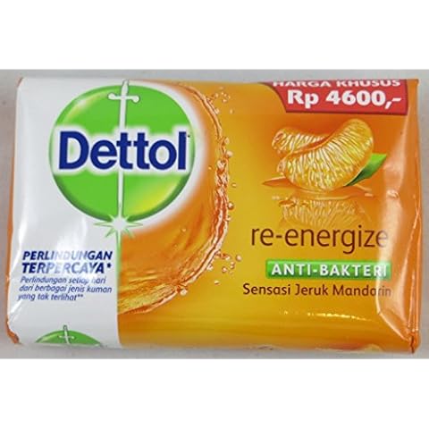 Dettol Anti-Bacterial Bar Soap, Re-Energize, 110 Gr / 3.9 Oz (Pack of 12) Cover