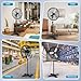 24'' Outdoor Pedestal Fan with Remote, 4 Speed Oscillating Pedestal Fan with All Sealed Brushless DC Motor, Cross Base Standing Fan, Heavy Duty Industrial Fan for Commercial, Yard, Warehouse, Factory