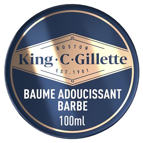 King C. Gillette Bálsamo Barba Hombre con Manteca de Cacao, Aceite de Argán y Manteca de Karité, 100 ml