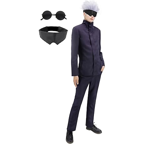 Winxinbu Men's US Size Satoru Cosplay Costume Uniform with Accessories
