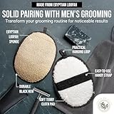 Rugged Natural Shower Loofah for Men - Tough Exfoliating Body Scrubbers, Durable & Gentle Terry Towel Cloth pad for Manly Skin Care - Lufas, Luffa, Loufas Sponges - Image 3