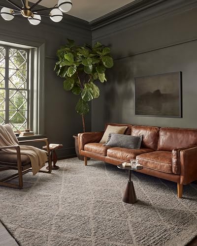 Image of Loloi Magnolia Home by Joanna Gaines Jones Pebble 2'-3 inch x 3'-9 inch Accent Rug | Magnolia Home by Joanna Gaines JON-03 Approx. 2x4 Grey Entryway Kitchen, Plush, Organic, Hand-Tufted, Low-Pile, Accent Rug