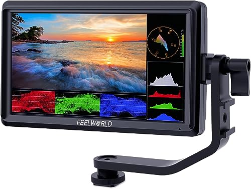 Image of FEELWORLD F5 Prox 5.5 Inch 1600nit High Bright DSLR Camera Field Monitor Touchscreen Waveform 3D LUT F970 External Kit Install for Power Wireless Transmission 1920x1080 4K HDMI in Out Type-c Input