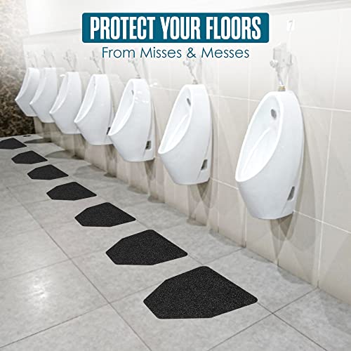 Image of Urinal Mats, Urinal Mats for Men Bathroom, Large, Black, 17.25x20.5 inch, 24PK | Houseables Floor Pads, Disposable Toilet Matt, for Pee, Commercial, Reusable, Urine, Splash Guard, Drip, Restroom, Mens Room