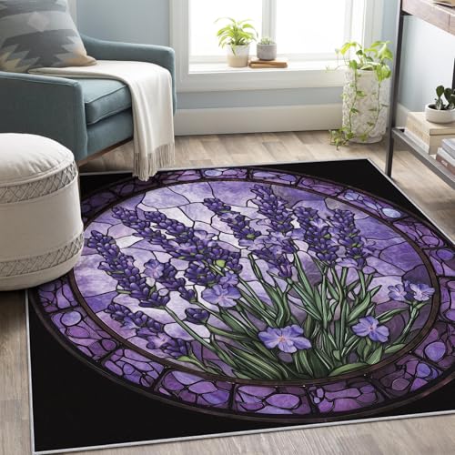 Tapete Lavanda 4x5 Púrpura Floral para Hogar miniatura 3
