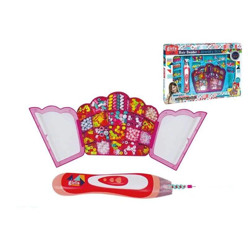 JUGATOYS- Set Abalorios para Decorar el Pelo, Incluye Peine y trenzador 45x32x6cm No Aplica Maquillaje, Multicolor, Small (8436585223121)