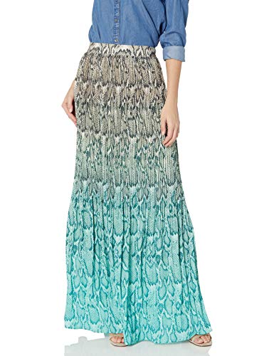 AFRM Women s Rocco High Rise Pleated Maxi Skirt, Teal Ombre Tie Dye, S