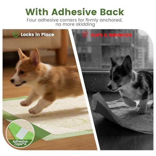 Image of Gardner Pet Pee Pads for Dogs 19 inchX30 inch with Adhesive 10 Count, Large Disposable Dog Pee Pads, Non-Slip Puppy Training Pads for Crate /Cage /Carrier