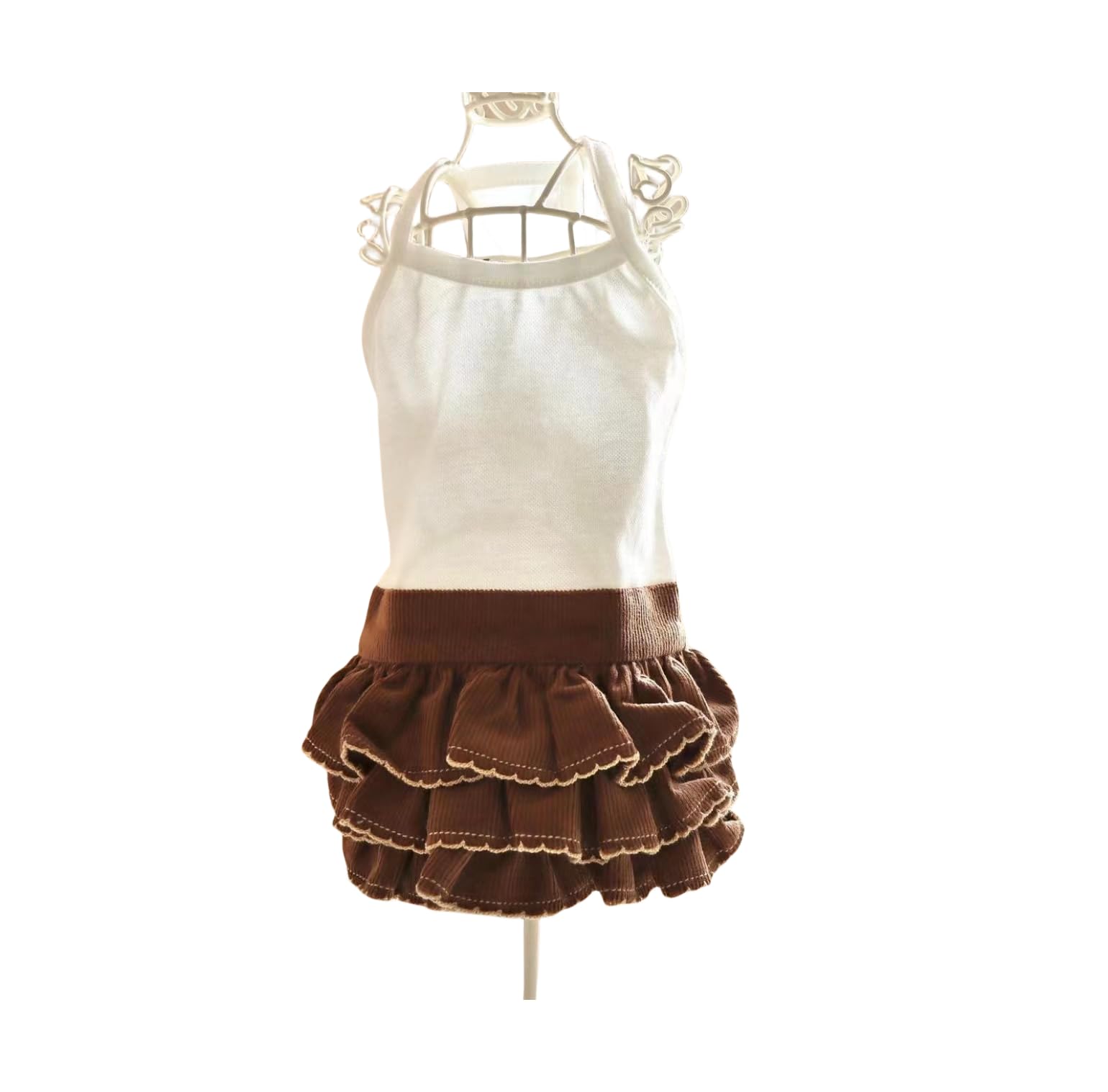 TaniWina Base Cake Skirt for Small Dogs Breathable and Durable Spring/Summer (XL,Brown)