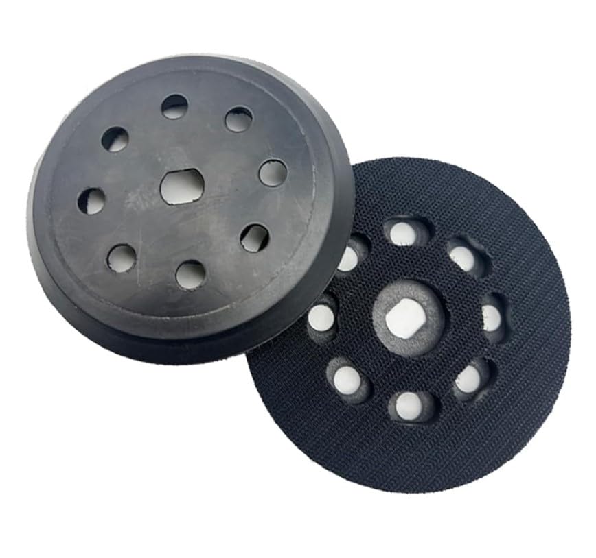COZERI Plateau de ponçage de 125 mm avec 8 trous de rechange pour Black & Decker BD190 KA190E SPEC375, plaque de support Velcro, compatible avec ponceuse...