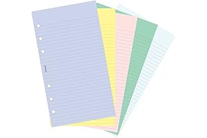 FILOFAX Personal & Pocket Inserts with 100 Sheets White, Blue, Green, Pink...
