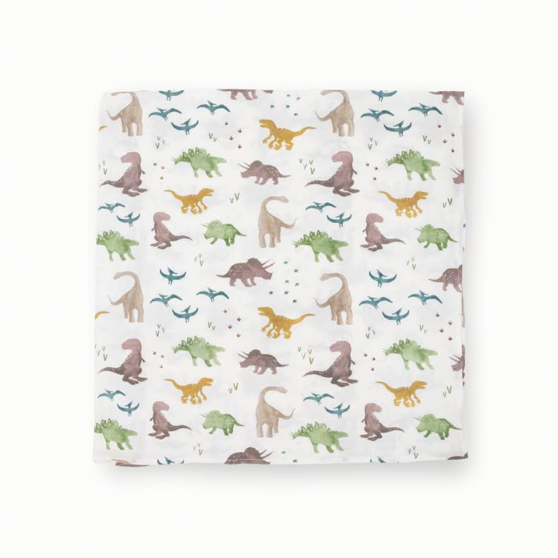 Image of Little Unicorn Premium Stretch Knit Swaddle Blanket | Super Soft with Optimal Stretch & Breathability for swaddling (Dino Pals)