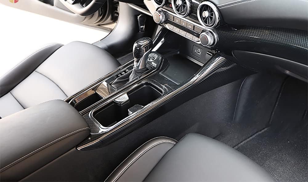 Kadore for 2020-2025 Nissan Sentra Carbon Fiber Pattern Interior Gear Shift Panel Frame Cover Trim (Left Hand Drive) 1pc