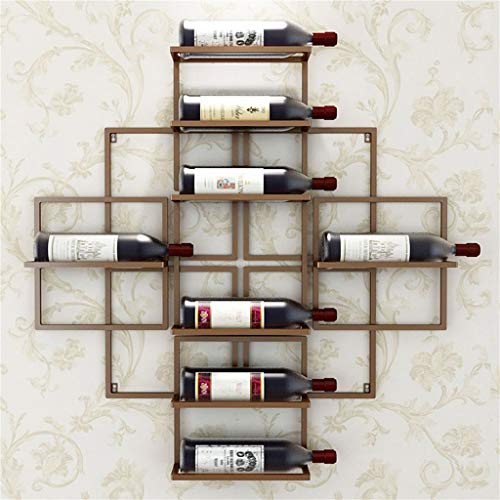 Soporte de vino de hierro para pared 8 botellas 80x10x80 cm miniatura 3