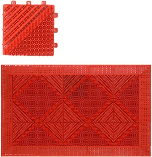 Tappetino igienizzante per Piedi, zerbino di Benvenuto per la casa Resistente, zerbino modulare per Porta d'ingresso da 24x47 Pollici, zerbino per Ingresso Esterno (Rosso)