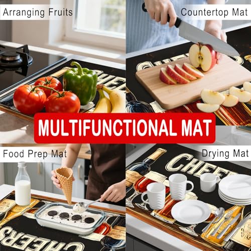 Image of Nuxovilar Stove Top Cover for Electric Stove, 20x28 Inch Polyester Glass Cooktop Protector with inchCHEERS inch Beer Mug Motif, for Kitchen Decor & Daily Use