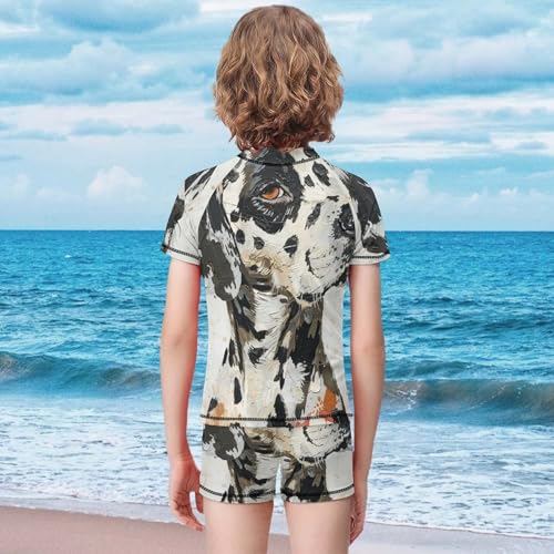 Leopard Dalmatian PrintChildren's Casual Swimsuit Set - Simple and Versatile8-10Y（130cm）2