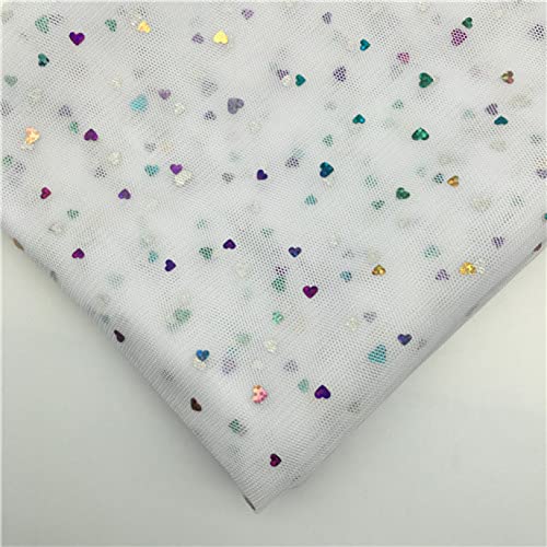 Jupe tutu en tulle en maille organza blanc à paillettes cœur pour robe de mariée