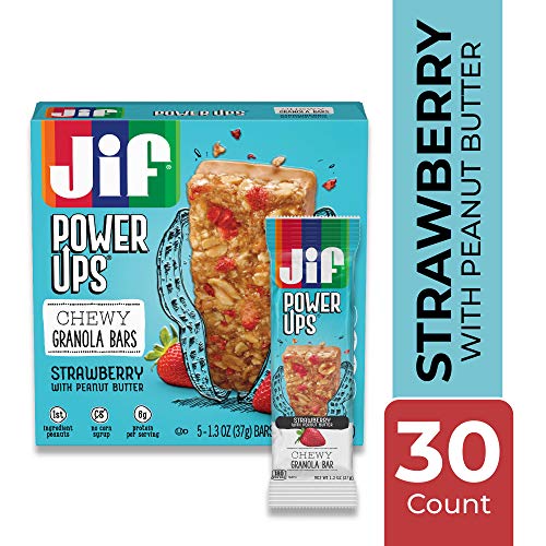 Jif Power Ups Chewy Granola Bars, Strawberry Peanut Butter, 5 Count