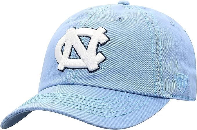 Collegiate Primary Color Relaxed Fit Adjustable Hats (US Alpha One Size UNC Logo)