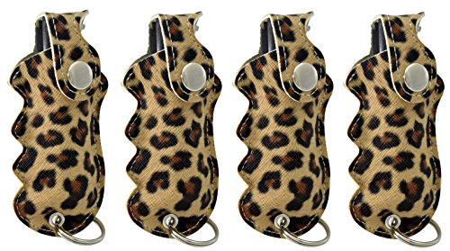 Pepper Defense 4-Pack Pd-2L Pepper Spray Keychain With Grip Holster And Keychain Attachment - Maximum Strength 10% Oc Formula - Emergency Self Defense Personal Protection & Safety (Leopard (4-Pack)) #TOP10