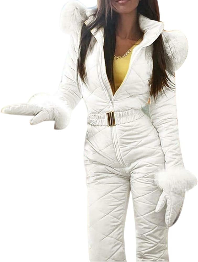 Wjtence Women'S Ski Suit,Women Winter Warm Snowsuit Outdoor Sports Pants Ski Suit Waterproof Jumpsuit