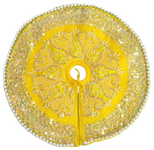 Image of Partish Laddu Gopal Heavy Janamashtmi Poshak with Pagdi, Patka and Choli (Size 4) l Ladoo Gopal Dress l Bal Gopal l Kanha Ji Thakur Ji Dress(Yellow)