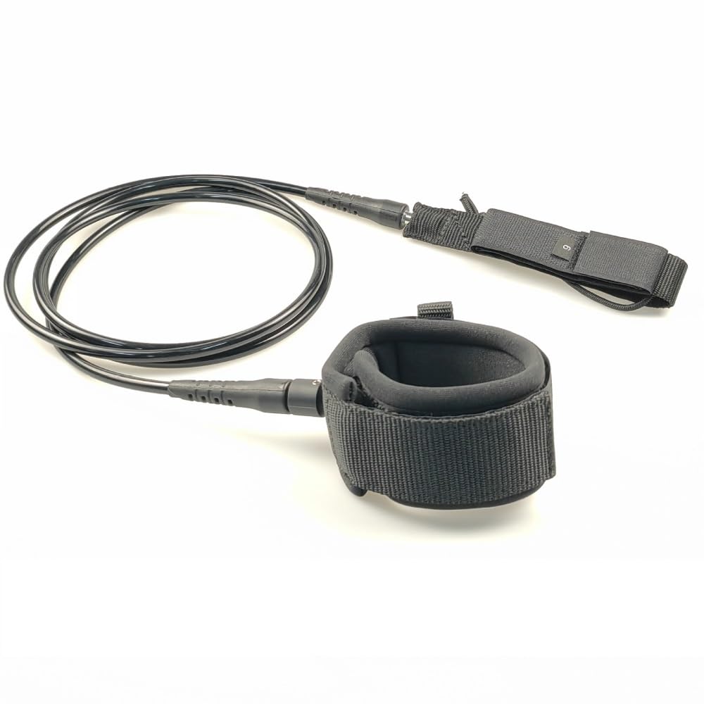 LZM-DIEWLEI Surfboard Leash TPU Bodyboard Leash Premium Surfboard Legrope Coiled Footstrap Retractable Board Security Leashes for Shortboard, Longboard, Paddleboard(8ft 7mm)