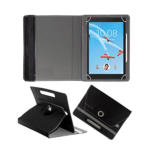 Image of Fastway Rotating Leather Flip Case for Lenovo TAB 4 8 TB-8504X Tablet Cover Stand Black (Black)