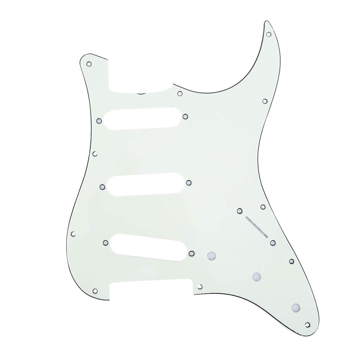 Musiclily Pro 11-Hole 62 Strat SSS Guitar Pickguard for MIJ JPN Japan Stratocaster,3Ply Ivory Mint