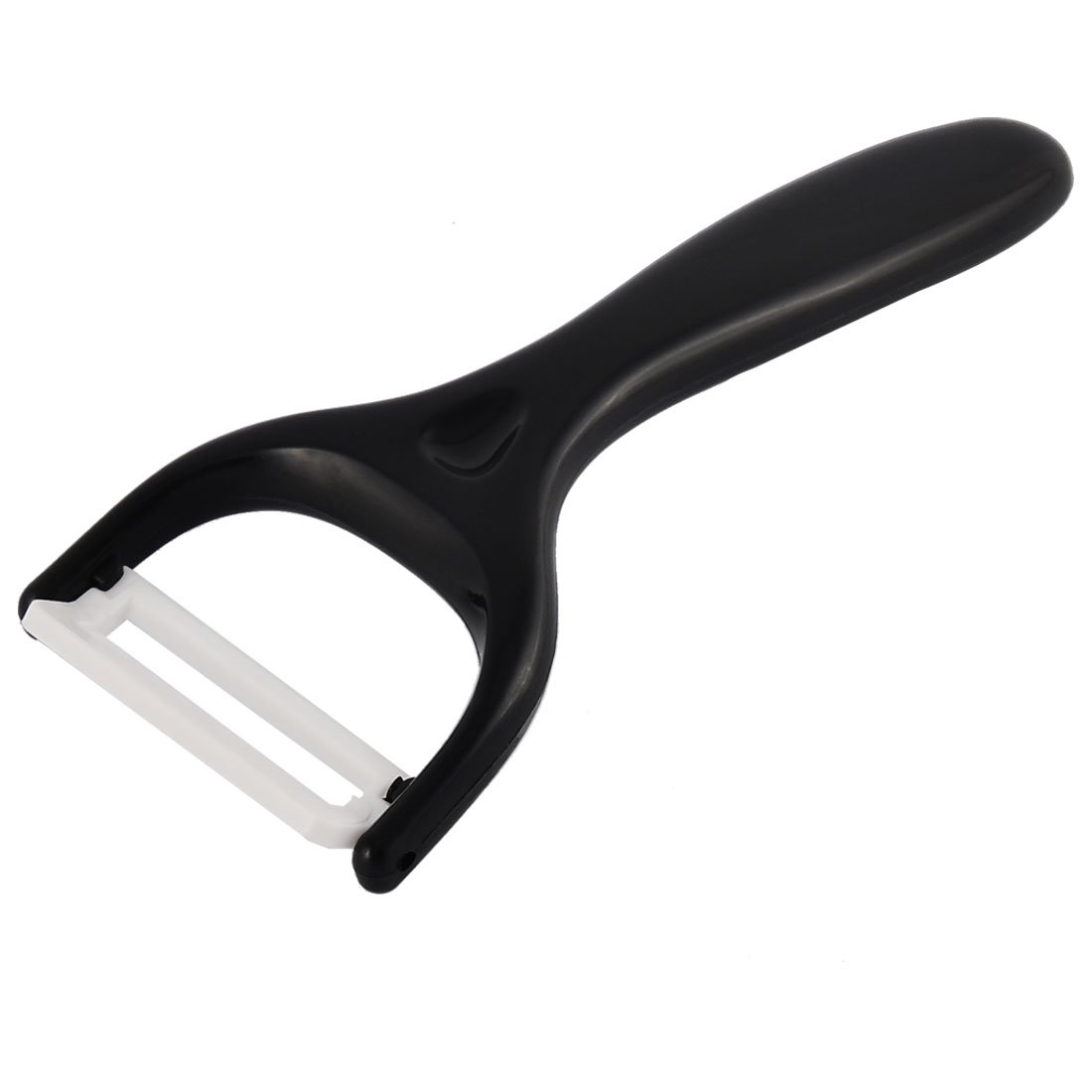 uxcell Plastic Handle Ceramic Edge Household Kitchen Vegetable Fruit Peeler Black