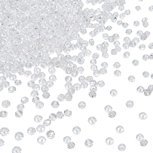 TOAOB Clear Crystal Glass Beads 4mm Faceted Round Spacer Balls for Jewellery Making