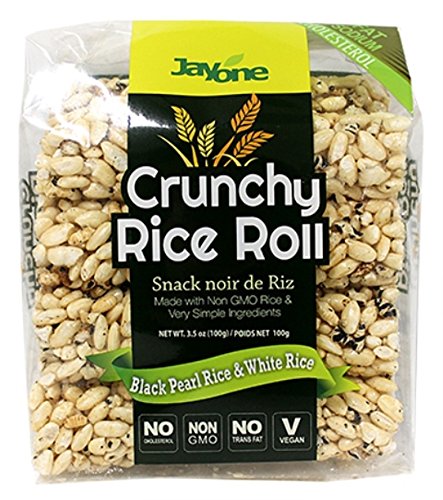 Jayone Crunchy Rice Rolls, Black Pearl/White, 3.5 Ounce