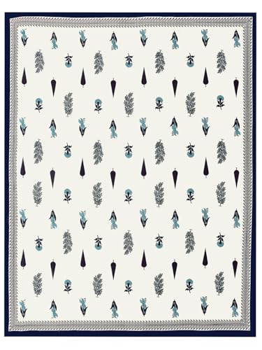 Image of LIVING ROOTS Jaipuri Hand Block Print King Cotton Bedsheet 86 * 104 inches (7 * 8.5 feet) with 2 Pillow Cover | 210 TC | Rich Fast Colour with No Colour Bleeding | (036-C)