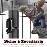 XINZI 80cm Höhe Hundelaufställe Freilaufgehege Welpenlaufstall mit Türen & Erdanker Modular Hundezaun Metall Welpengitter Garten Tierlaufstall für Außen- und Innenbereich (8 Elemente)